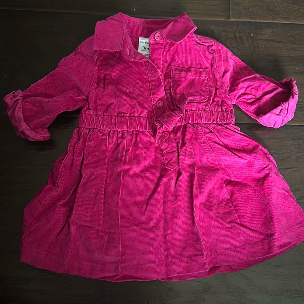 Carters 3month pink long sleeve dress